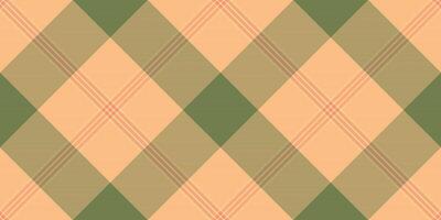 Elegant peach and olive green plaid pattern. Perfect for textile design, apparel, or website backgrounds. vector