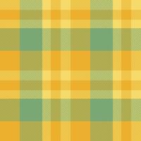 Menu tartan textile seamless, card check plaid background. 1960s pattern fabric texture in amber and green colors. vector