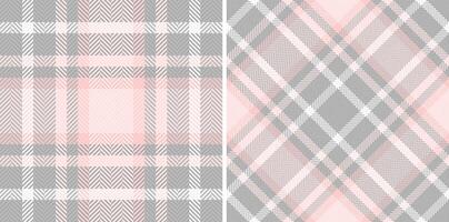 Elegant blush pink and grey plaid patterns. Versatile designs perfect for fashion, textiles, stationery, or website backgrounds. Subtle textures create a sophisticated and calming aesthetic. vector