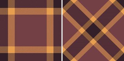 Elegant autumnal plaid patterns. Two seamless designs in rich burgundy and gold hues. Perfect for textile prints, fallthemed projects, website backgrounds, and more. vector