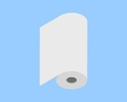 Clean, minimalist illustration of a paper towel roll against a light blue background. Perfect for websites, apps, or presentations needing a simple, fresh graphic. vector