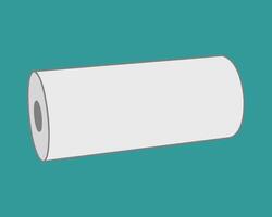 A minimalist illustration of a large roll of paper against a teal background. Perfect for concepts of storage, abundance, potential, or new beginnings. vector