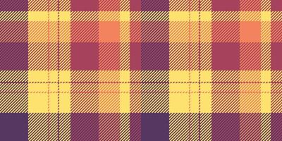 Daisy plaid background tartan, blanket check fabric. Us texture pattern textile seamless in red and yellow colors. vector