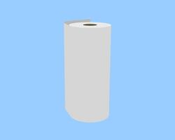 A minimalist illustration of a roll of paper towels against a light blue background. Perfect for representing cleanliness, simplicity, or everyday household items. vector