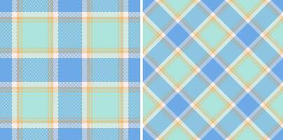 Pastel plaid patterns Two seamless designs in soft blue, peach, and mint green. Perfect for textile prints, backgrounds, or website designs. Evokes feelings of serenity and gentle style. vector