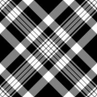 Stylish black and white plaid pattern. Geometric textile design ideal for fashion, web, or print projects. Creates a bold, modern aesthetic with versatile applications. vector