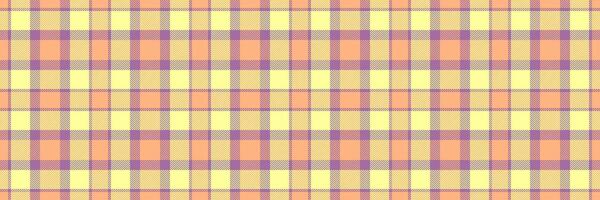 Empty texture textile fabric, handmade pattern background plaid. Paisley seamless check tartan in yellow and orange colors. vector