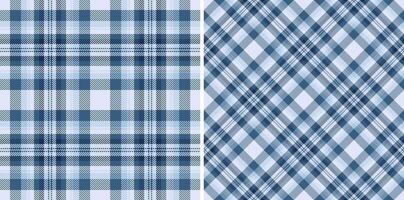 Two classic plaid patterns in cool blues and whites. Perfect for textile design, apparel, web backgrounds, or stationery. vector