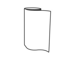 Simple line art illustration of a roll of paper, unfurling slightly. Perfect for concepts of beginnings, new ideas, fresh starts, or even cleanliness and organization. vector