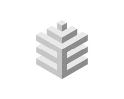 Abstract isometric gray cubes ascending, symbolizing growth, progress, and success. Perfect for corporate branding, presentations, technology, and architecture. Clean, minimalist design. vector