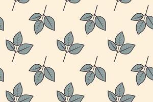 Elegant seamless pattern of stylized leaves on a pale yellow background. Perfect for textile design, wallpaper, or website backgrounds. vector