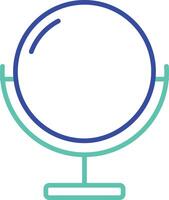 Round Mirror outline dual color illustration icon design vector