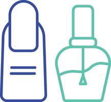 Nail polish outline dual color illustration icon design vector
