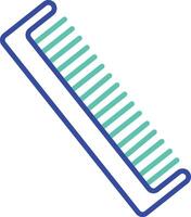 Comb outline dual color illustration icon design vector