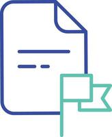 User flag outline dual color illustration icon design vector