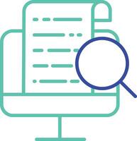 Password protected mail outline dual color illustration icon design vector