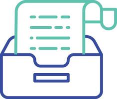 Document search outline dual color illustration icon design vector