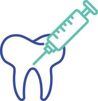 injection outline dual color illustration icon design vector