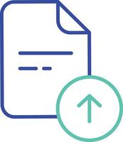 Upload file outline dual color illustration icon design vector