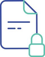 lock outline dual color illustration icon design vector