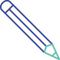 Pencil outline dual color illustration icon design vector