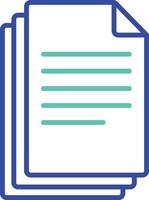 papers outline dual color illustration icon design vector