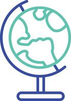 table globe outline dual color illustration icon design vector