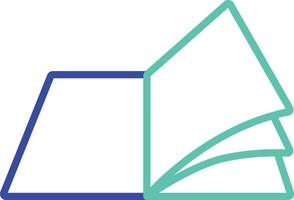 open book outline dual color illustration icon design vector