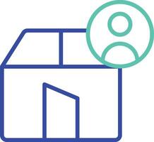 User Package outline dual color illustration icon design vector