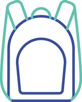 student bag outline dual color illustration icon design vector
