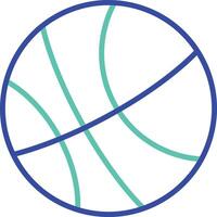 basket ball outline dual color illustration icon design vector