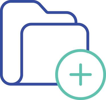 Add Folder outline dual color illustration icon design vector