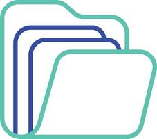 Open Folder file outline dual color illustration icon design vector