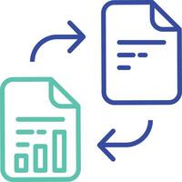 Merge files outline dual color illustration icon design vector