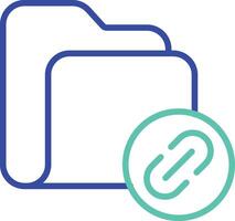 Linked Folder outline dual color illustration icon design vector