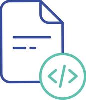 Code File outline dual color illustration icon design vector