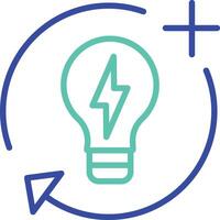 Bulb outline dual color illustration icon design vector