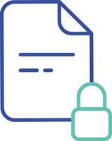 Lock Documents outline dual color illustration icon design vector