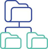 Hierarchy Folder outline dual color illustration icon design vector