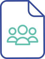 Multipal users doc outline dual color illustration icon design vector