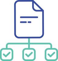 Hierarchy document outline dual color illustration icon design vector