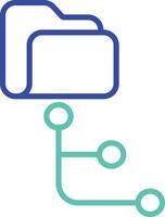 Folder directory outline dual color illustration icon design vector
