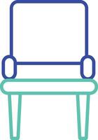 Minimal Chair outline dual color illustration icon design vector