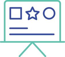 presentation outline dual color illustration icon design vector