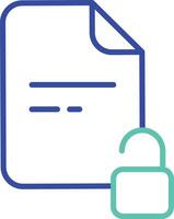 UnLock Documents outline dual color illustration icon design vector