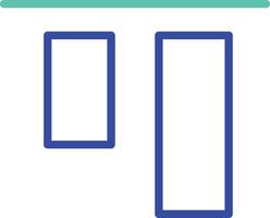 align top outline dual color illustration icon design vector