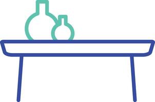 Table outline dual color illustration icon design vector