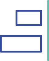 align right outline dual color illustration icon design vector