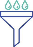 Funnel outline dual color illustration icon design vector