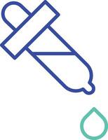 drop tool outline dual color illustration icon design vector